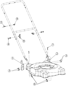 Handle Hardware Diagram and Parts List for 11A-02MY345 2022 Yard Machines Lawn Mower